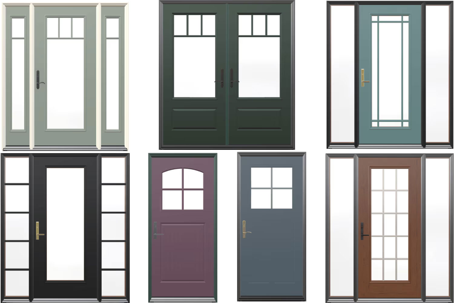 Renewal by Andersen Ensemble entry doors with grille patterns