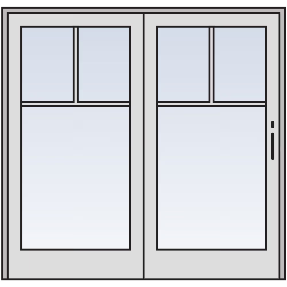 Fractional grille pattern on an Andersen patio door