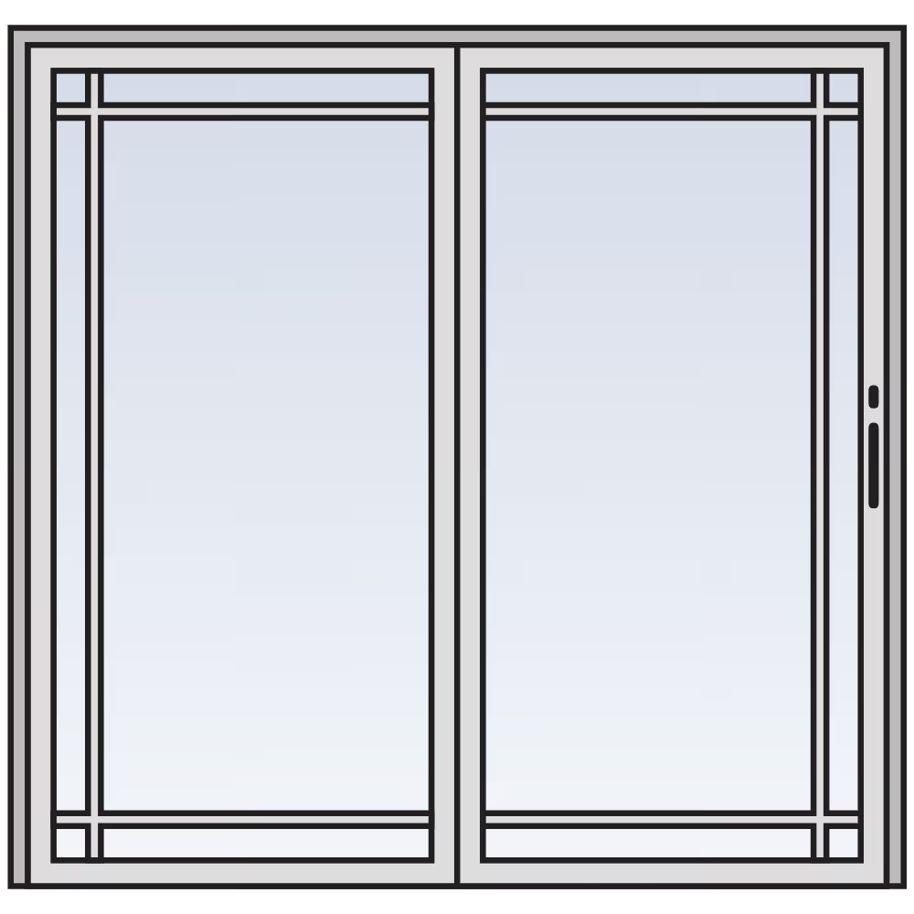 Modified Prairie grille pattern on an Andersen patio door