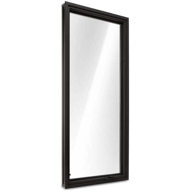Casement window with black frame